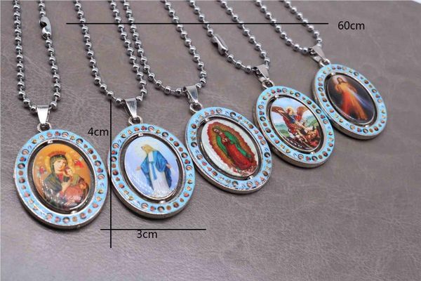 christ jesus oval double-sided rotating rosary necklace. rose necklace, stylish classic casual necklace, Silver
christ jesus oval double-sided rotating rosary necklace. rose necklace, stylish classic casual necklace, Silver