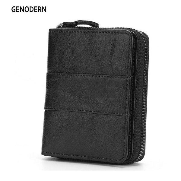 genodern new pattern zipper wallet short brown functional male purse genuine leather men wallets, Red;black
genodern new pattern zipper wallet short brown functional male purse genuine leather men wallets, Red;black