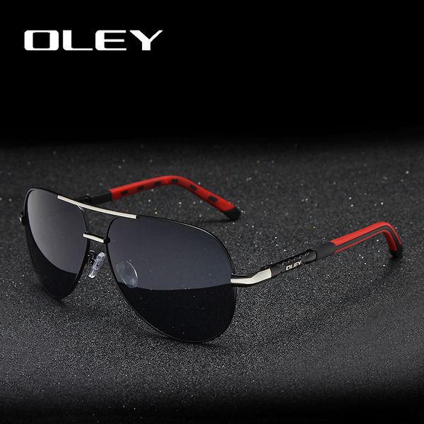 

sunglasses oley brand men vintage aluminum polarized classic pilot sun glasses coating lens shades for men/wome full set of box, White;black