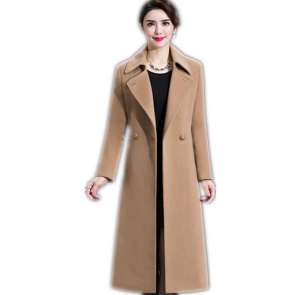plus size 4xl casual women woolen coat 2020 autumn winter single breasted wide-waisted turn-down collar waist female wool blends, Black
plus size 4xl casual women woolen coat 2020 autumn winter single breasted wide-waisted turn-down collar waist female wool blends, Black