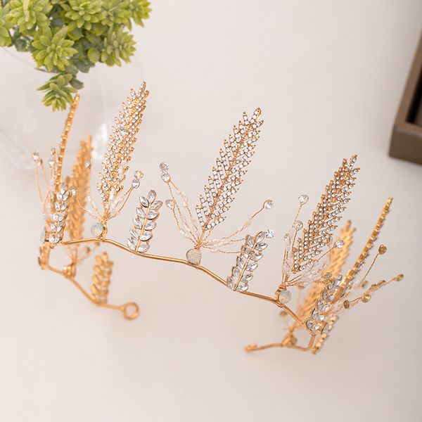 high fashion handmade gold color leaf shining crystal tiaras and crowns earrings jewelry sets for women birthday wedding party, Silver
high fashion handmade gold color leaf shining crystal tiaras and crowns earrings jewelry sets for women birthday wedding party, Silver