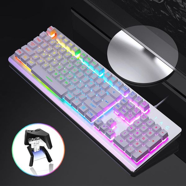 wired gaming keyboard mechanical feeling adjustable backlit 104 keycaps waterproof metal panel game keyboards for computer pc
wired gaming keyboard mechanical feeling adjustable backlit 104 keycaps waterproof metal panel game keyboards for computer pc
