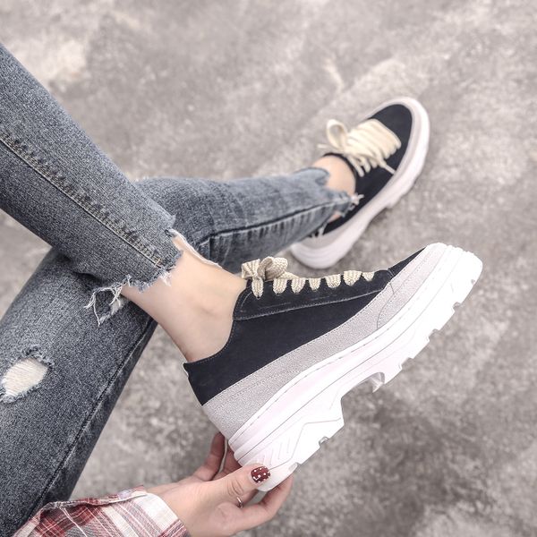 thick-soled shoes women's 2020 summer new korean casual dad board shoes leather increased sponge cake, Black
thick-soled shoes women's 2020 summer new korean casual dad board shoes leather increased sponge cake, Black