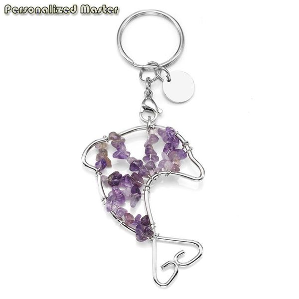 wholesale custom engraved healing crystal jumping dolphin pendant keychain for women girls with gift box, Slivery;golden
wholesale custom engraved healing crystal jumping dolphin pendant keychain for women girls with gift box, Slivery;golden