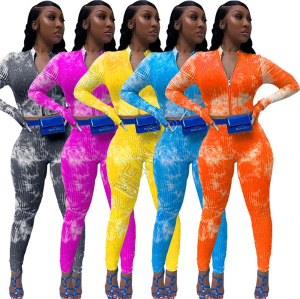 women clothes tie-dye tracksuit fashion designers zipper jackets crop coat pants outfits long sleeve legging night club bodysuit d9105, White
women clothes tie-dye tracksuit fashion designers zipper jackets crop coat pants outfits long sleeve legging night club bodysuit d9105, White
