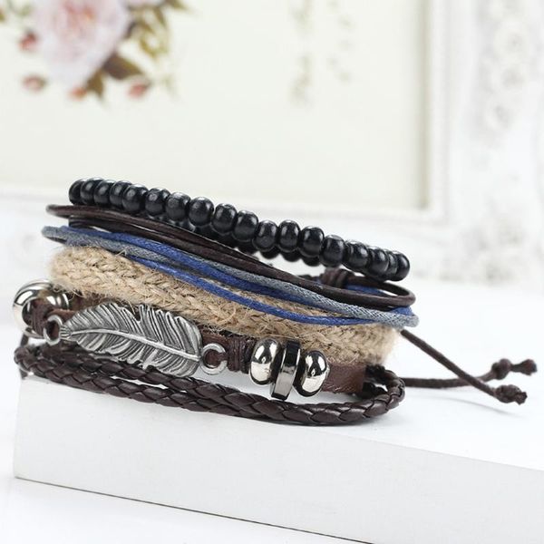 exquisite brand open multi-layer leather bracelet braided alloy magnetic clasp jewelry letter design zircon, Black
exquisite brand open multi-layer leather bracelet braided alloy magnetic clasp jewelry letter design zircon, Black