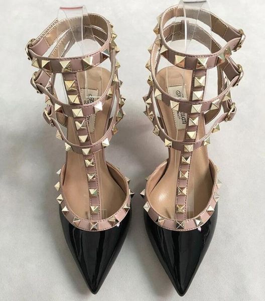 6cm women high heel sandals v brand logo thin heel pointed toe patent leather red wedding shoes with rivets 3 tapes 34-43 no box, Black
6cm women high heel sandals v brand logo thin heel pointed toe patent leather red wedding shoes with rivets 3 tapes 34-43 no box, Black