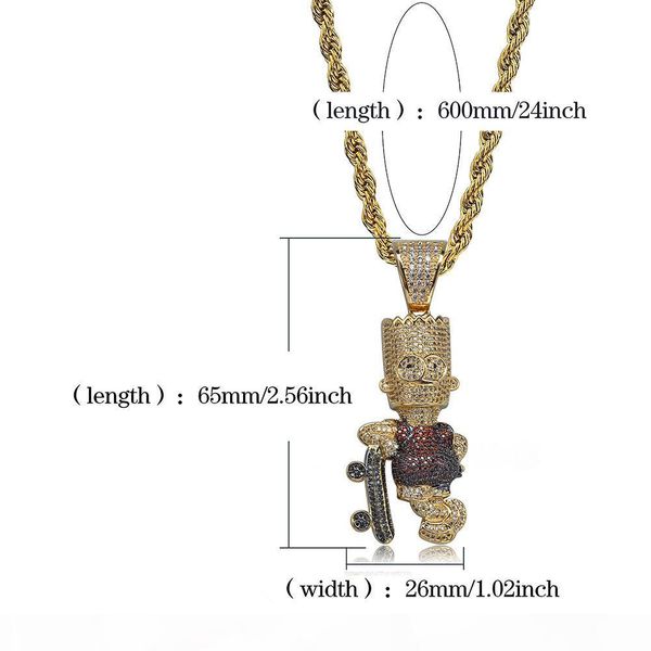 hip hop cartoon 3d simpson pendant necklace iced out micro paved color zircon neckalce for men gift jewelry, Silver
hip hop cartoon 3d simpson pendant necklace iced out micro paved color zircon neckalce for men gift jewelry, Silver