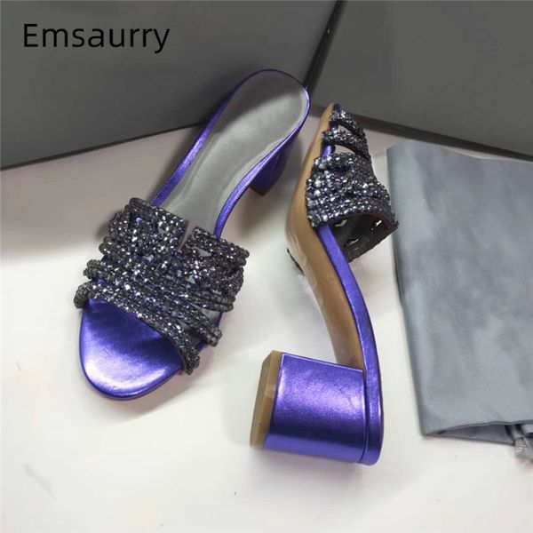 new color genuine leather runway slippers women med hoof heel open toe fretwork rhinestone party shoes woman, Black
new color genuine leather runway slippers women med hoof heel open toe fretwork rhinestone party shoes woman, Black