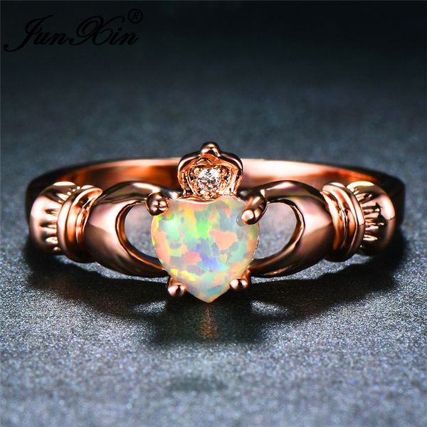 junxin female white fire opal rings for women rose gold filled zircon rainbow birthstone heart claddagh ring engagement jewelry, Slivery;golden
junxin female white fire opal rings for women rose gold filled zircon rainbow birthstone heart claddagh ring engagement jewelry, Slivery;golden