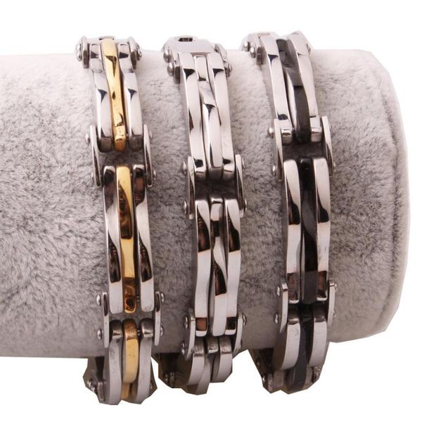 link, chain granny chic 11mm women stainless steel bike bracelet silver color biker bicycle motorcycle bracelets bangle 8.66", Black
link, chain granny chic 11mm women stainless steel bike bracelet silver color biker bicycle motorcycle bracelets bangle 8.66", Black