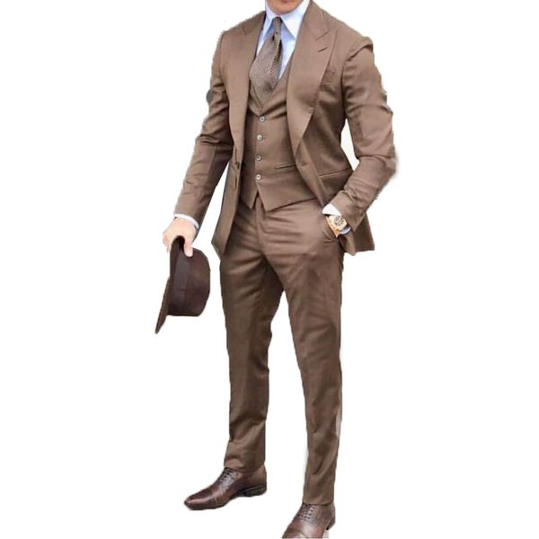 2020 new brown tuxedo men wedding suits groom formal suit gentlemen costume terno masculino 3 piece set (jacket+vest+pants, White;black
2020 new brown tuxedo men wedding suits groom formal suit gentlemen costume terno masculino 3 piece set (jacket+vest+pants, White;black