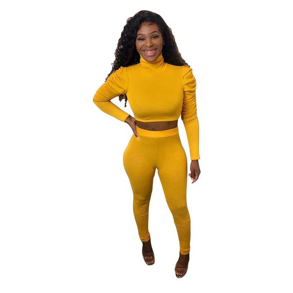fashion turtle neck designer womens tracksuits casual soild color two piece set stacked slim sports suits, White
fashion turtle neck designer womens tracksuits casual soild color two piece set stacked slim sports suits, White