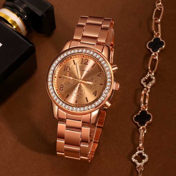 women's geneva classic bracelet watches luxury rhinestone watch women watches rose gold women's female clock, Slivery;brown
women's geneva classic bracelet watches luxury rhinestone watch women watches rose gold women's female clock, Slivery;brown