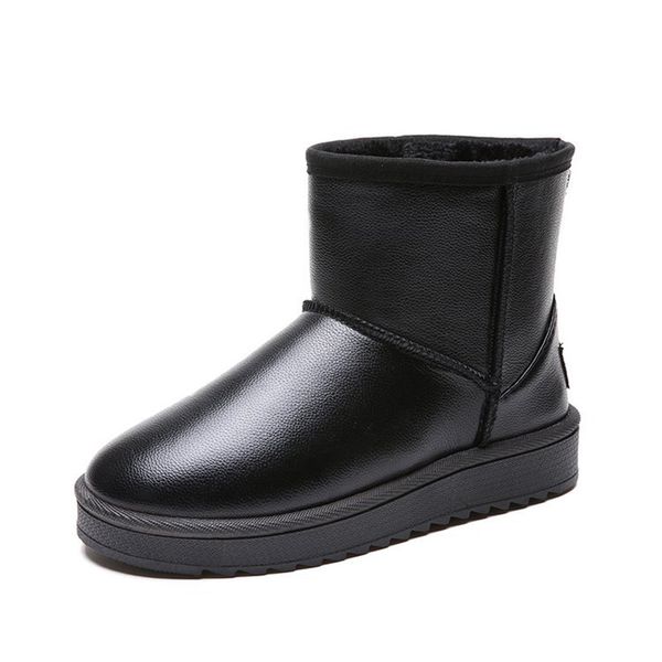 couple waterproof snow boots men's winter high-leather boots ladies plus velvet plus size warm pu leather cotton shoes women, Black
couple waterproof snow boots men's winter high-leather boots ladies plus velvet plus size warm pu leather cotton shoes women, Black