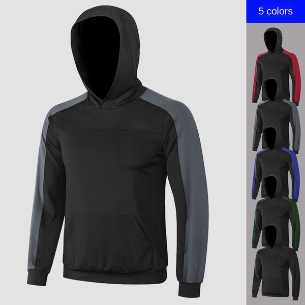 running jackets men's sports hoodie fitness long sleeve perspiration training wear loose casual windproof 01606, Black;red
running jackets men's sports hoodie fitness long sleeve perspiration training wear loose casual windproof 01606, Black;red