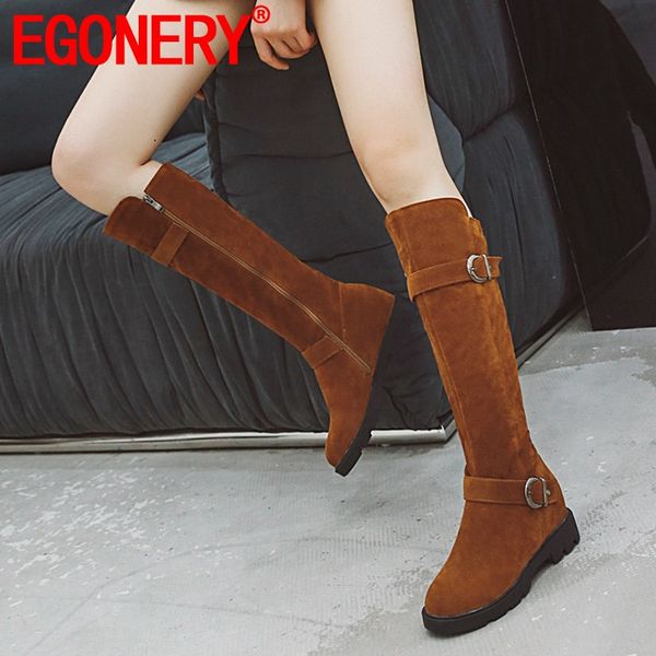 egonery winter new warm knee high boots outside comfortable mid heels round toe buckle zip plus size women shoes drop shipping, Black
egonery winter new warm knee high boots outside comfortable mid heels round toe buckle zip plus size women shoes drop shipping, Black