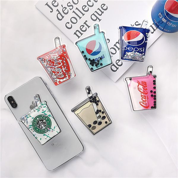 new mobile phone holder stand bracket mobile phone shell quicksand soft bag bracket fashion