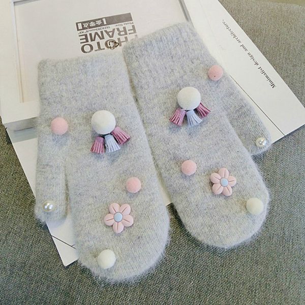 five fingers gloves korean gray girl wool flower warm knitted women spring winter thick mittens, Blue;gray
five fingers gloves korean gray girl wool flower warm knitted women spring winter thick mittens, Blue;gray