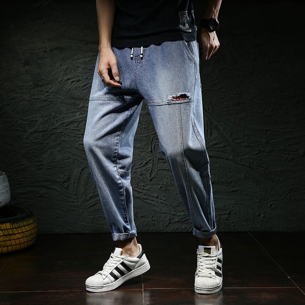 #2049 spring summer streetwear denim jeans men elastic waist loose ankle length biker jeans blue vintage casual denim joggers
#2049 spring summer streetwear denim jeans men elastic waist loose ankle length biker jeans blue vintage casual denim joggers
