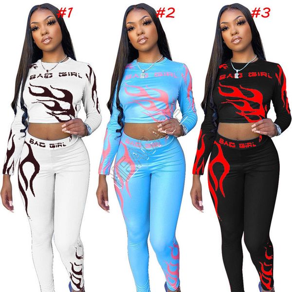 luxurys women bad girls fire printed outfits long sleeve crop + pants legging sport suit fashion yoga tracksuits clothing suit d82808, White
luxurys women bad girls fire printed outfits long sleeve crop + pants legging sport suit fashion yoga tracksuits clothing suit d82808, White