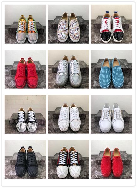 2019 new arrival red bottoms mens women shoes fashion suede with spikes loafers rivets casual dress boots flats sneakers, Black
2019 new arrival red bottoms mens women shoes fashion suede with spikes loafers rivets casual dress boots flats sneakers, Black