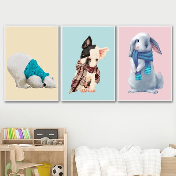 bulldog polar bear rabbit nordic posters and prints wall art canvas painting animal nursery wall pictures kids room home decor
bulldog polar bear rabbit nordic posters and prints wall art canvas painting animal nursery wall pictures kids room home decor