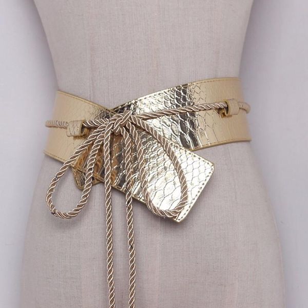 twotwinstyle pu leather wide belt for women snakeskin tassel lace up female belts 2020 spring cummerbund fashion new01, Black;brown 
twotwinstyle pu leather wide belt for women snakeskin tassel lace up female belts 2020 spring cummerbund fashion new01, Black;brown