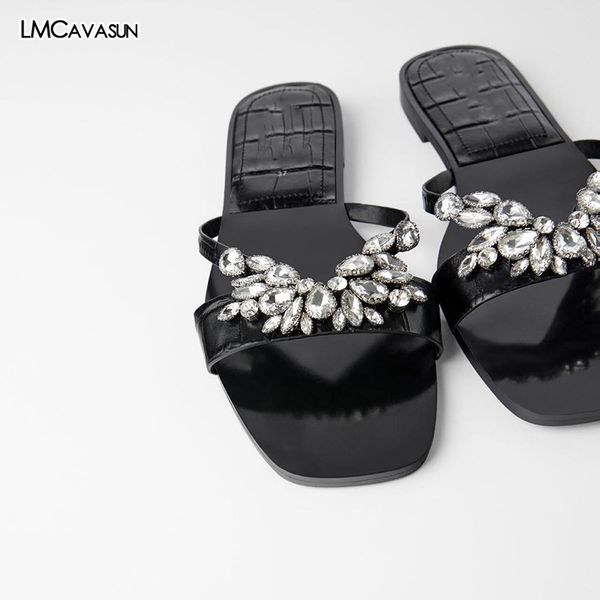 lmcavasun summer new flat acrylic diamond decoration flat heel slippers beach shoes sandals women's shoes, Black
lmcavasun summer new flat acrylic diamond decoration flat heel slippers beach shoes sandals women's shoes, Black