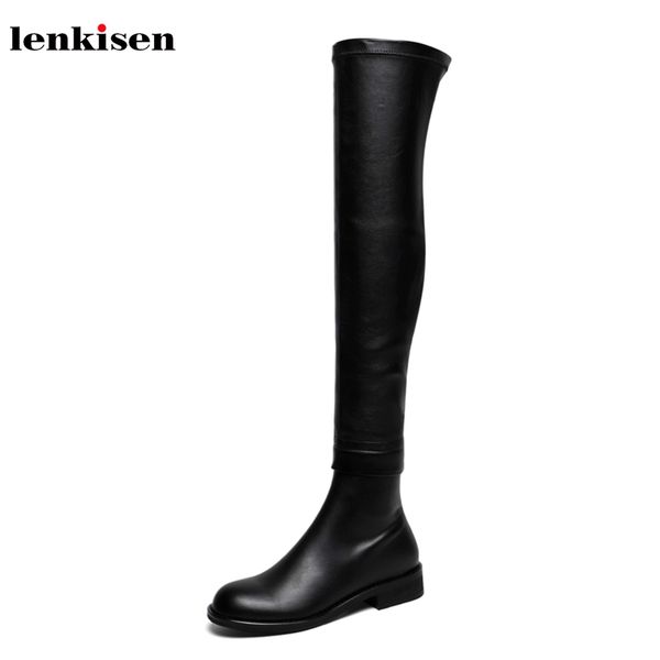lenkisen high street fashion british simple style genuine leather med heels round toe winter warm women over-the-knee boots l13, Black
lenkisen high street fashion british simple style genuine leather med heels round toe winter warm women over-the-knee boots l13, Black