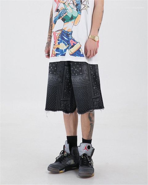 washed vintage knee length jean shorts loose distrressed short pants west coast paisley printed shorts hio hop, Blue
washed vintage knee length jean shorts loose distrressed short pants west coast paisley printed shorts hio hop, Blue