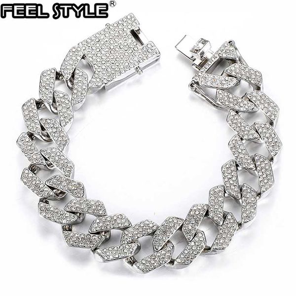 hip hop 20mm bling + iced out alloy rhinestones prong cuban link chain bracelet for men jewelry, Black
hip hop 20mm bling + iced out alloy rhinestones prong cuban link chain bracelet for men jewelry, Black