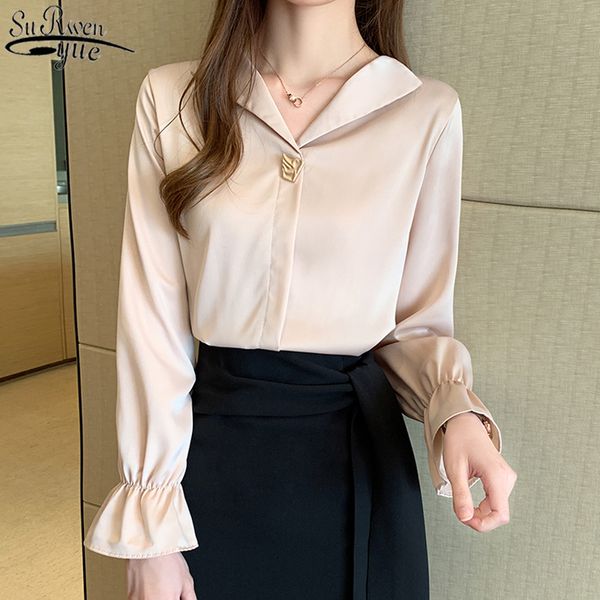 women's blouses & shirts fashion solid office lady elegant loose ladies korean satin women 2021 autumn womens long sleeve blusas 10497, White
women's blouses & shirts fashion solid office lady elegant loose ladies korean satin women 2021 autumn womens long sleeve blusas 10497, White