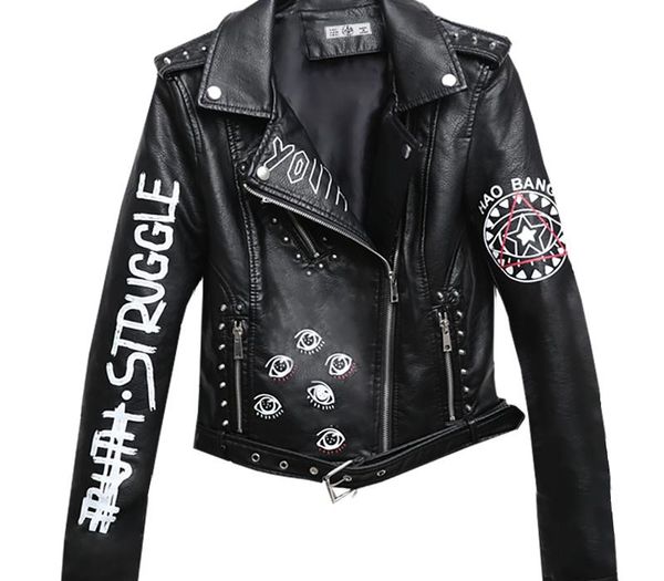 rivet faux leather jacket rock punk women moto coat black cheetah jacket zipper streetwear chaqueta mujer chaqueta charreteras t190919, Black;brown
rivet faux leather jacket rock punk women moto coat black cheetah jacket zipper streetwear chaqueta mujer chaqueta charreteras t190919, Black;brown