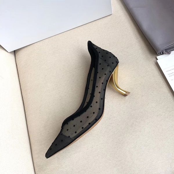 sandals 19 summer baotou mesh hollow wave point metal cat heel high heeled shoes permeable leather fineheeled tip shallow mouth single shoes, Black
sandals 19 summer baotou mesh hollow wave point metal cat heel high heeled shoes permeable leather fineheeled tip shallow mouth single shoes, Black