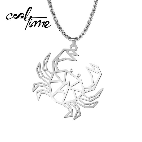 cooltime geometric crab marine animal pendant necklace stainless steel fashion personality anniversary gift jewelry, Silver
cooltime geometric crab marine animal pendant necklace stainless steel fashion personality anniversary gift jewelry, Silver