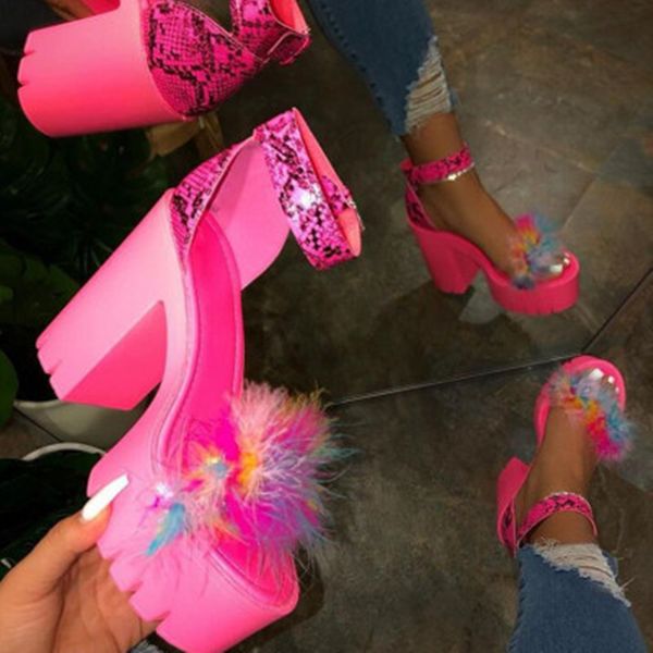 wenyujh new women platform sandals luxury fur peep toe ankle strap chunky high heels ladies party shoes gladiator sandals, Black
wenyujh new women platform sandals luxury fur peep toe ankle strap chunky high heels ladies party shoes gladiator sandals, Black