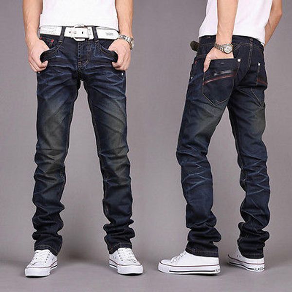 new fashion jeans men's straight slim casual pants denim jean pants skinny trousers, Blue
new fashion jeans men's straight slim casual pants denim jean pants skinny trousers, Blue