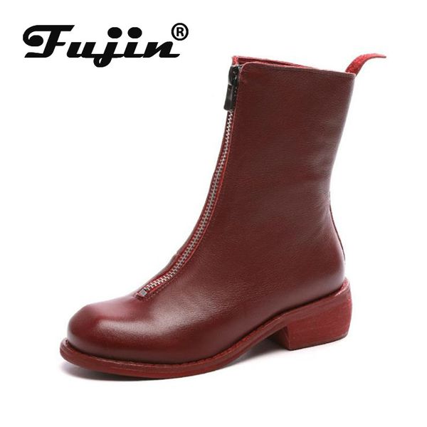 fujin geunine leather cow women boots black red zipper sheepskin platform heel soft comfortable ankle boots fashion casual shoes
fujin geunine leather cow women boots black red zipper sheepskin platform heel soft comfortable ankle boots fashion casual shoes