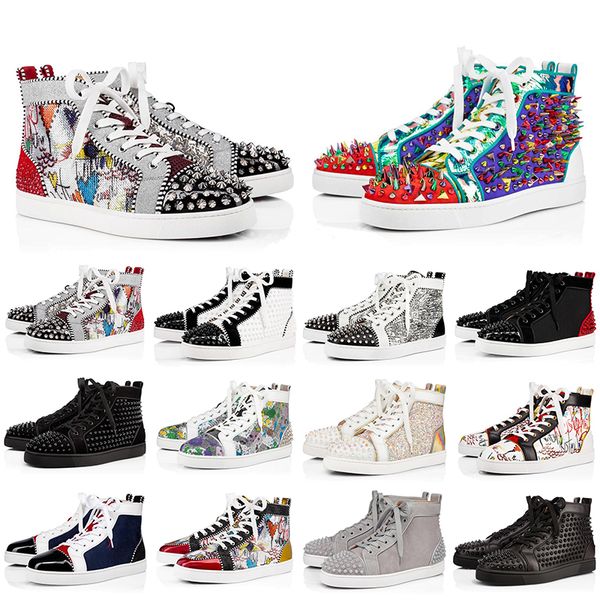red bottom shoes men women studded spikes platform shoes leather suede white red pink mens fashion casual sneakers size 36-45, Black
red bottom shoes men women studded spikes platform shoes leather suede white red pink mens fashion casual sneakers size 36-45, Black