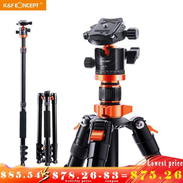 k&f concept camera tripods for dslr aluminum travel vlog tripod monopod with 360 degree panorama ball head loading up to 10kg
k&f concept camera tripods for dslr aluminum travel vlog tripod monopod with 360 degree panorama ball head loading up to 10kg