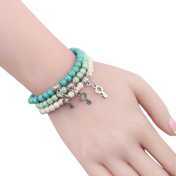 12 style blue turquoises key pendant couples bracelets women's yoga natural stone beads elastic bracelet fashion jewelry for men, Golden;silver
12 style blue turquoises key pendant couples bracelets women's yoga natural stone beads elastic bracelet fashion jewelry for men, Golden;silver