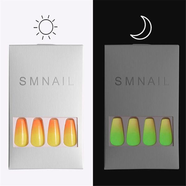 24 pcs luminous neon gradient false nails fake nail tips ballerina reusable full cover nail art nails manicure glow in the dark, Red;gold
24 pcs luminous neon gradient false nails fake nail tips ballerina reusable full cover nail art nails manicure glow in the dark, Red;gold