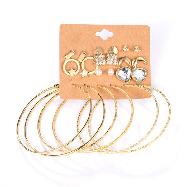 hoop & huggie wholesale fashion modern women female big circle earring set star heart crystals pearls trendy loop earrings jewelry, Golden;silver
hoop & huggie wholesale fashion modern women female big circle earring set star heart crystals pearls trendy loop earrings jewelry, Golden;silver