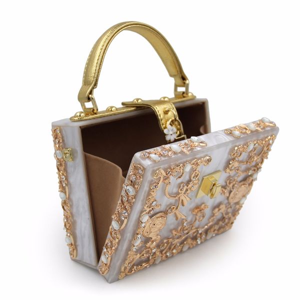 2020 designer box shape tote women handbag acrylic relief black evening clutch bag ladies prom party purse shoulder bag
2020 designer box shape tote women handbag acrylic relief black evening clutch bag ladies prom party purse shoulder bag