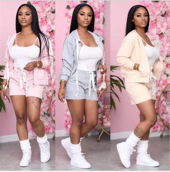 fashin soild color two piece set sport cardigan with zipper hooded womens clothing designer womens tracksuit, Gray
fashin soild color two piece set sport cardigan with zipper hooded womens clothing designer womens tracksuit, Gray