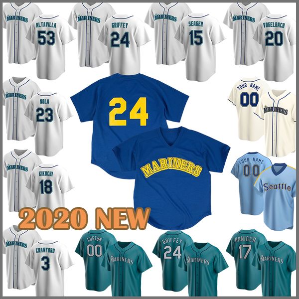 2020 baseball jersey mariners 24 ken griffey jr. 51 ichiro suzuki 34 felix hernandez 11 edgar martinez 17 mitch haniger 20 dan vogelbach, Blue;black
2020 baseball jersey mariners 24 ken griffey jr. 51 ichiro suzuki 34 felix hernandez 11 edgar martinez 17 mitch haniger 20 dan vogelbach, Blue;black