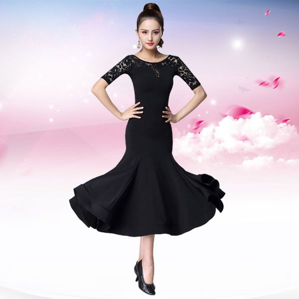 modern skirt new women's dress ballroom national standard dance competition dress social practice long half sleeve, Black;red
modern skirt new women's dress ballroom national standard dance competition dress social practice long half sleeve, Black;red