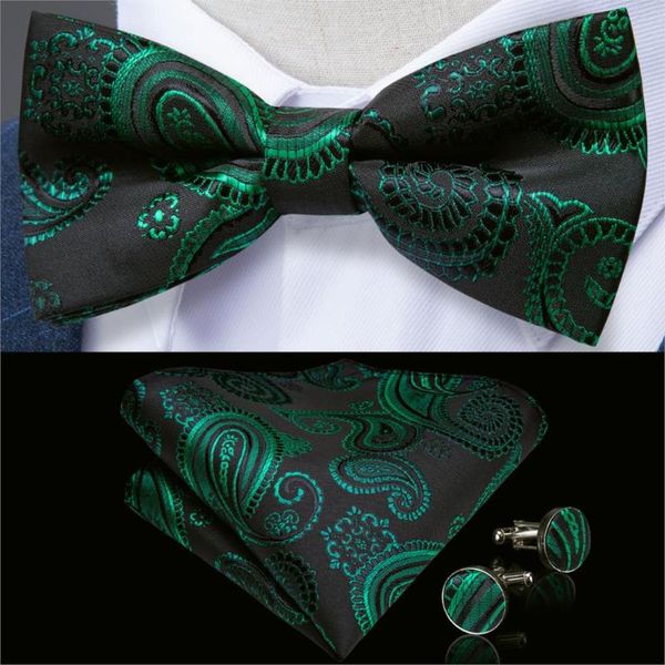black green paisley self bowtie for men silk butterfly men tie hanky cufflink suit collar removable necktie dibangu lh-113, Black;gray
black green paisley self bowtie for men silk butterfly men tie hanky cufflink suit collar removable necktie dibangu lh-113, Black;gray