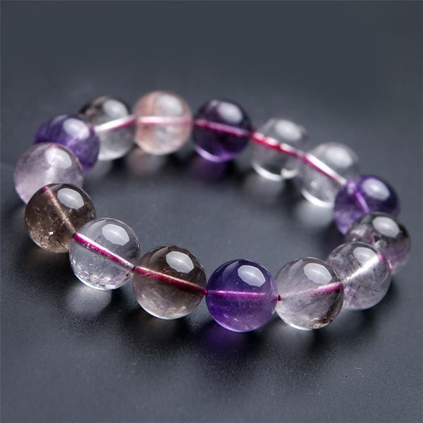 13mm genuine natural super seven melody stone crystal big round beads bracelets for women female, Black
13mm genuine natural super seven melody stone crystal big round beads bracelets for women female, Black